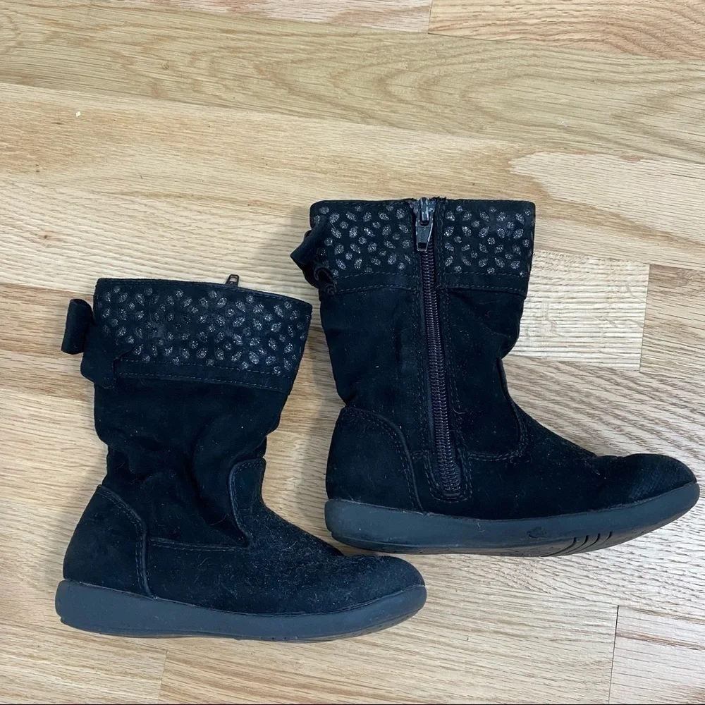 Black Tall Girls Boots Sz 6 Baby Toddler Full Zip